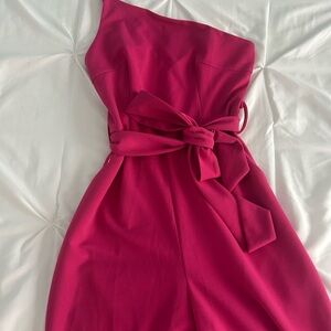 Elegant Pink One-Shoulder Dress